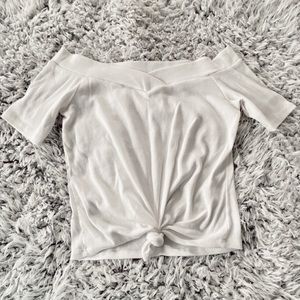 Off the shoulder tie top